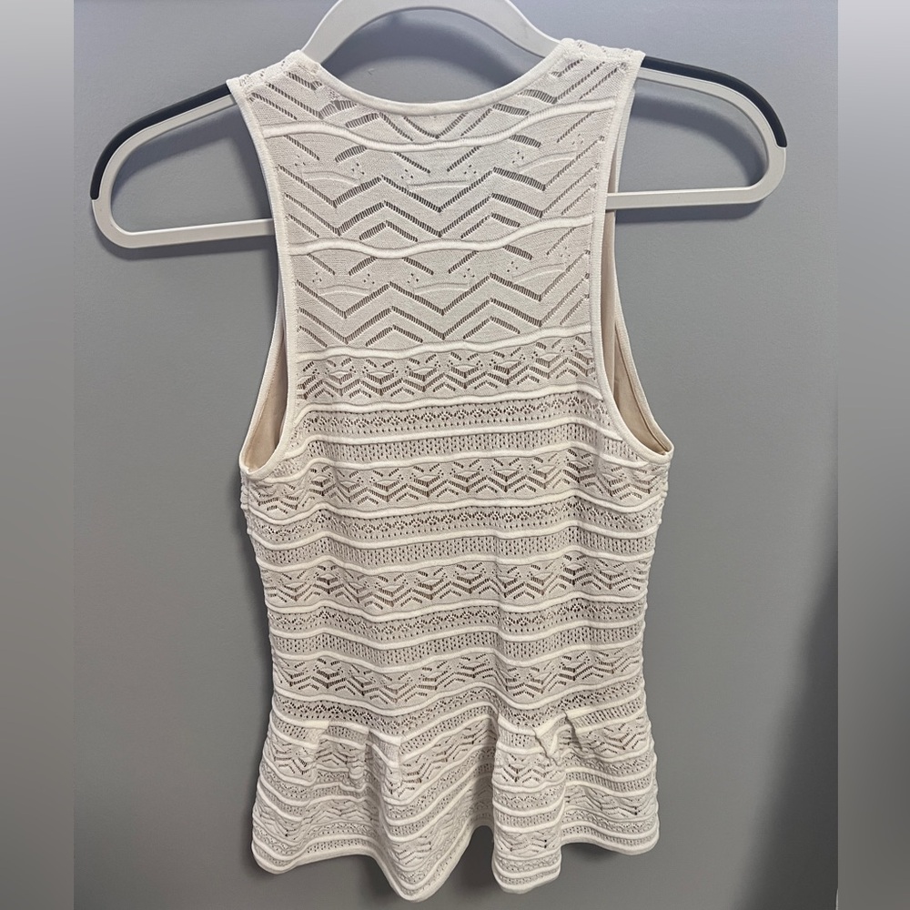 RACHEL Roy Fitted Lace Peplum Top sz Large tank lace - Picture 3 of 7